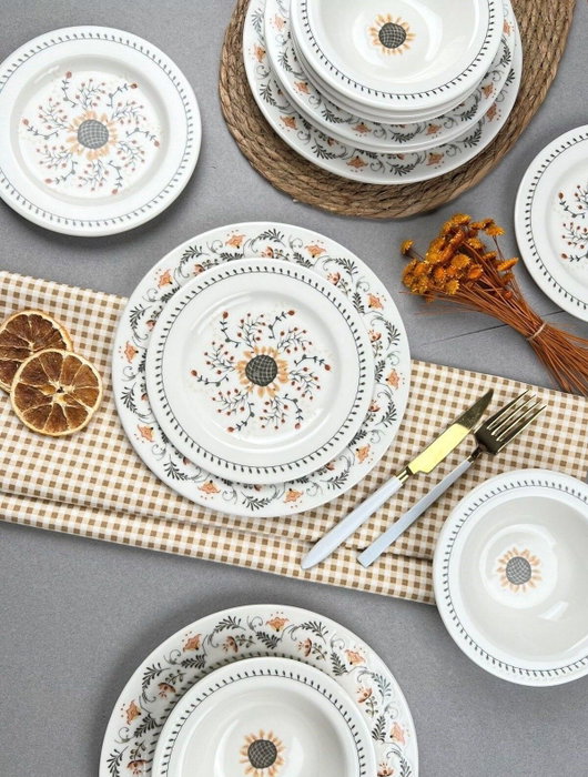 Hermia Sunflower 24 Juego de cena de 24 piezas Multicolor